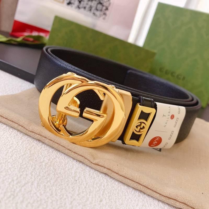 GUCCI Embellished coated-canvas and leather belt &