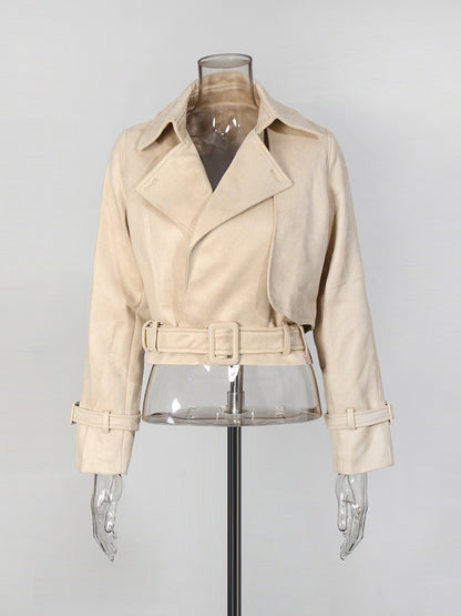 Retro Tie-Waist Women Jacket