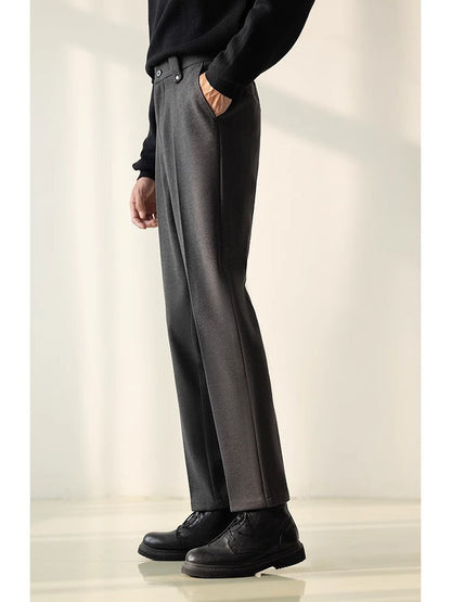 Mens Stylish Casual Straight-leg Suit Pants