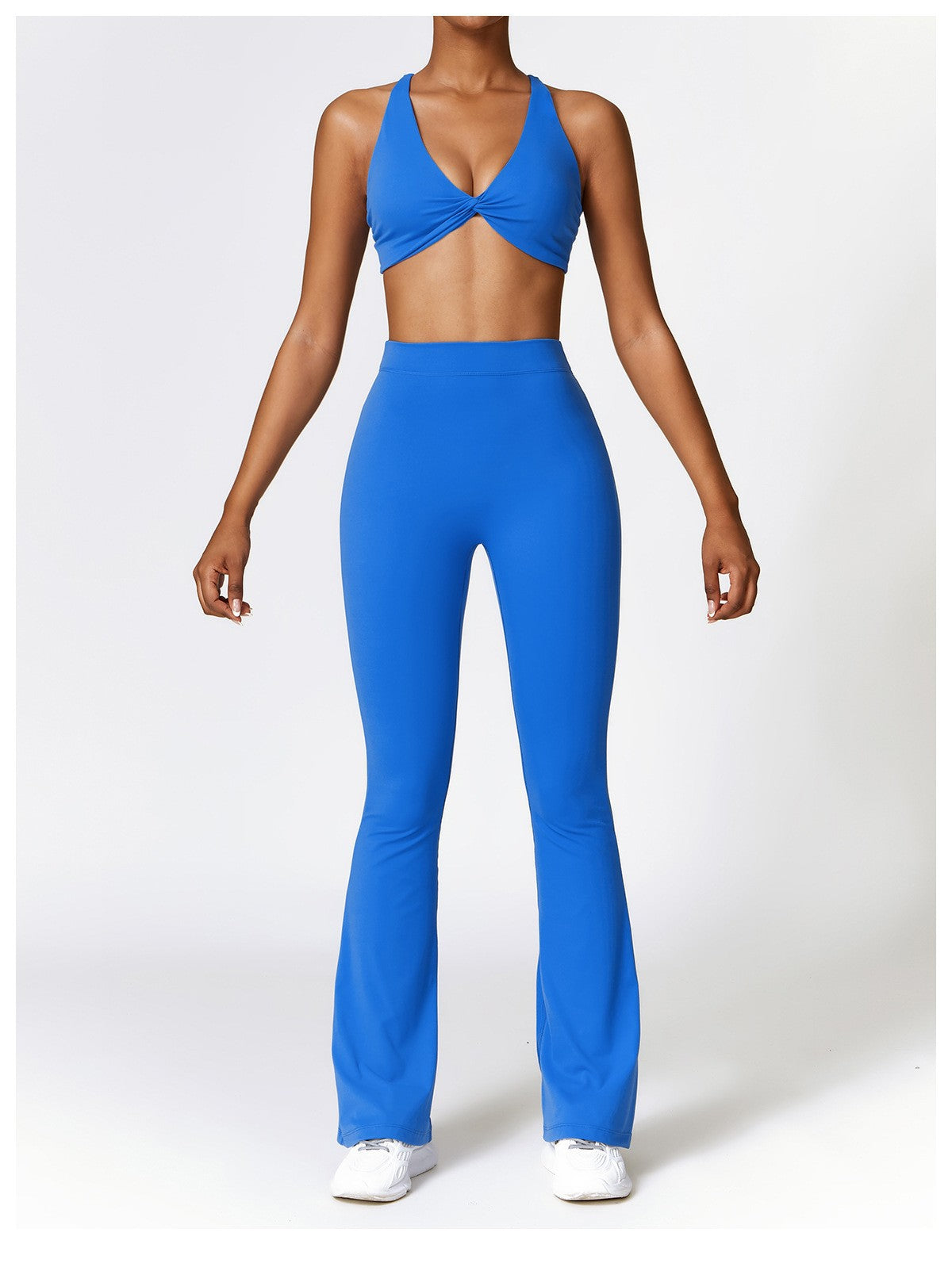 High Waist Flared Yoga Pants with Quick Dry Fabric