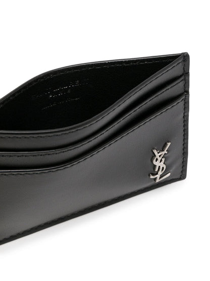 SAINT LAURENT Mini Leather Card Holder