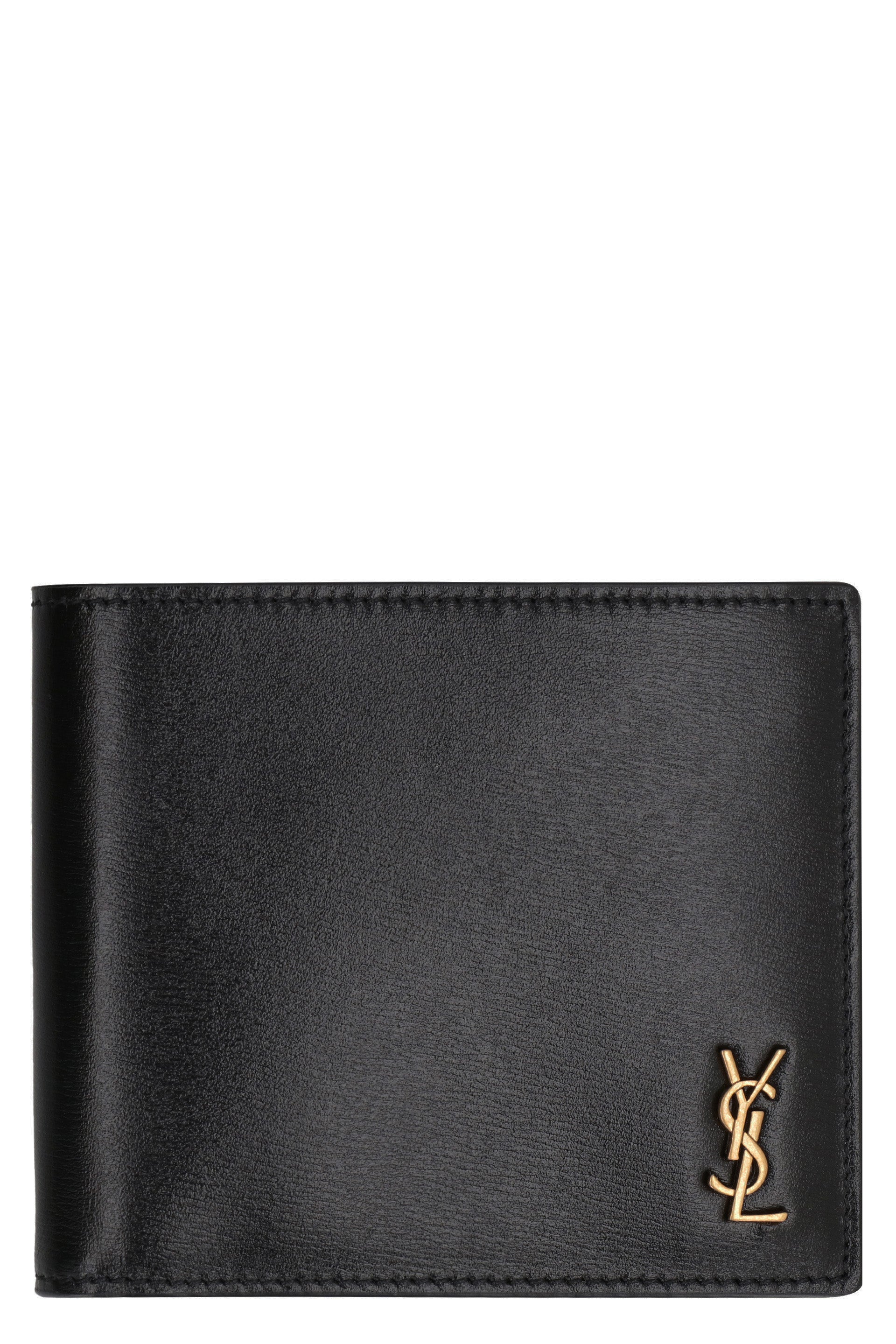 SAINT LAURENT Mini East/West Leather Wallet