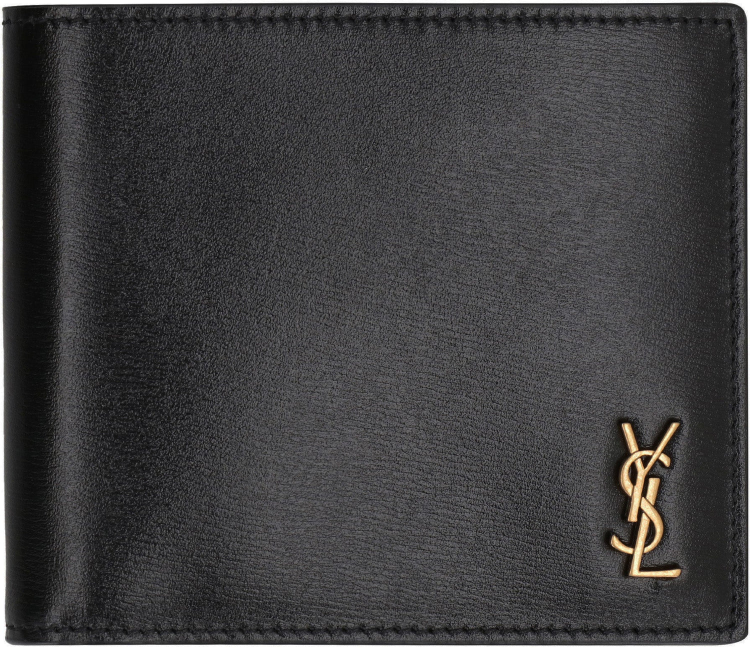 SAINT LAURENT Mini East/West Leather Wallet
