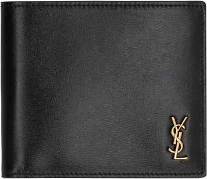 SAINT LAURENT Mini East/West Leather Wallet
