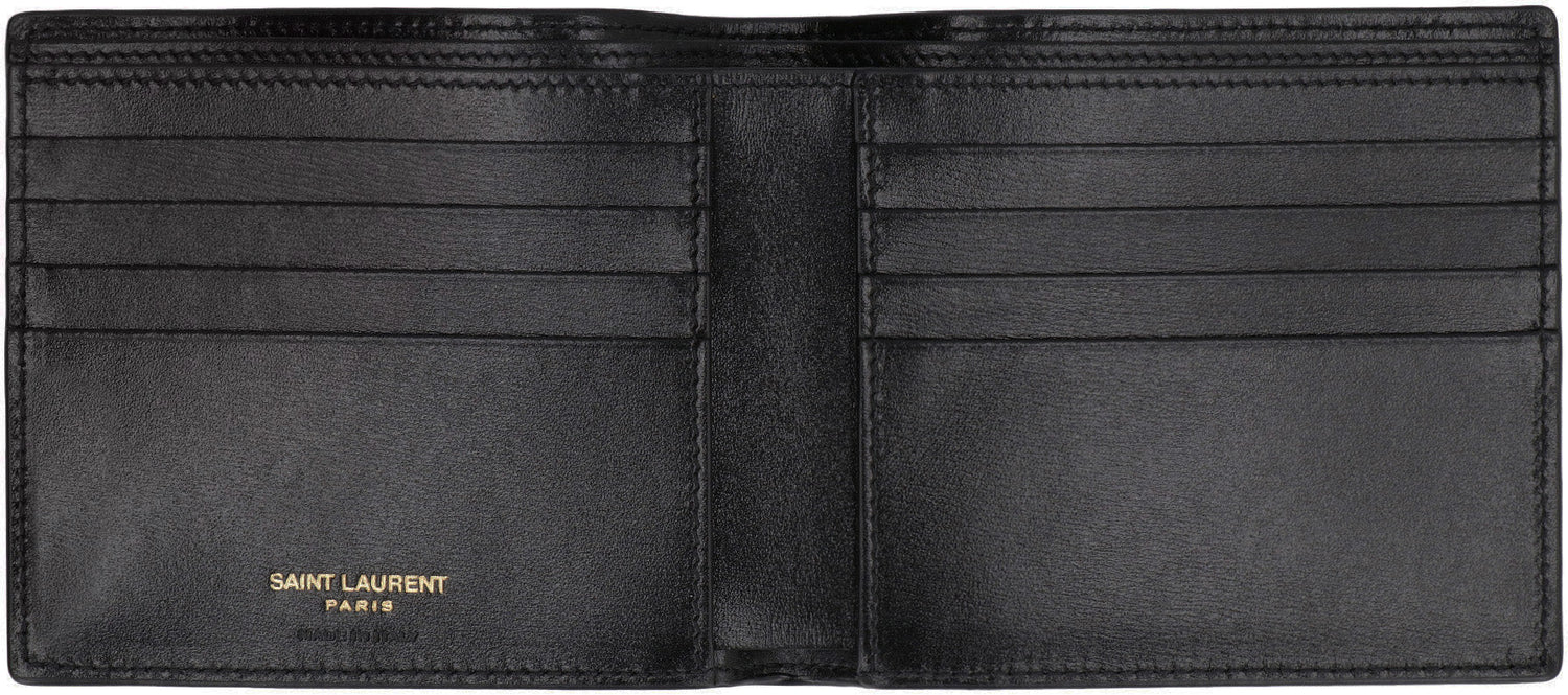 SAINT LAURENT Mini East/West Leather Wallet