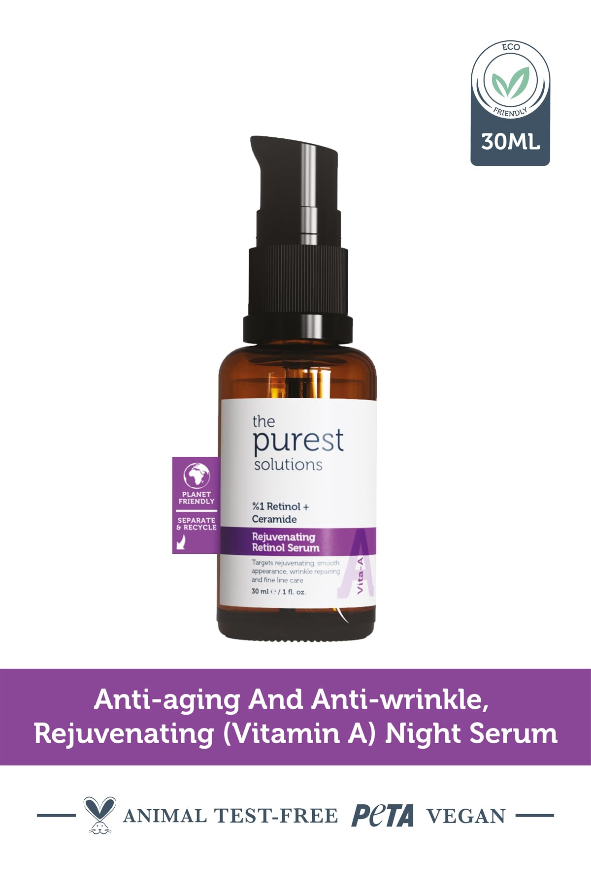 The Purest Solutions Anti-Aging Skincare Set - Retinol Serum &amp; Peptide Complex for Smoother, Youthful Skin