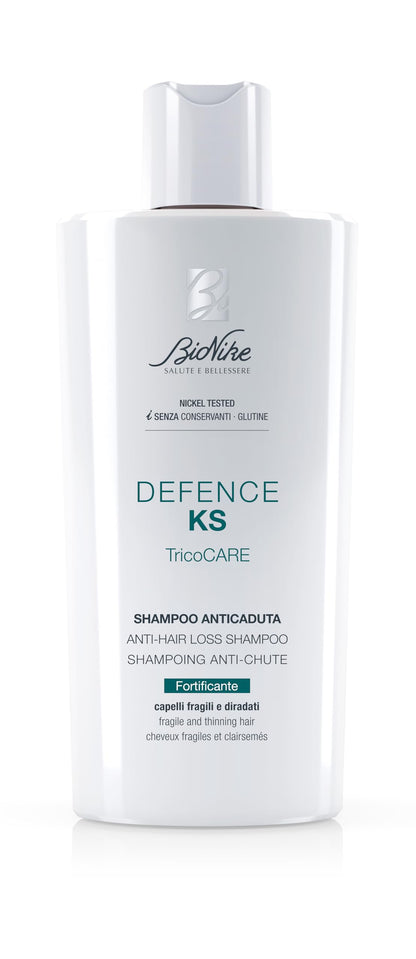 BioNike Defence KS Anti-Hair Loss Shampoo - Gentle, Biotin &amp; Niacinamide Enriched Formula for Thinning Hair, 6.76 fl oz