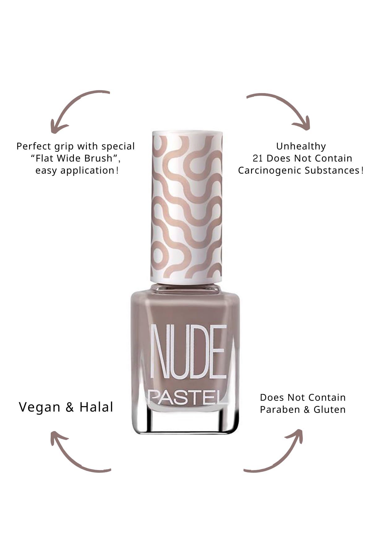 Pastel Vegan Nail Polish - Cruelty Free, Toxic-Free Nude Shade 759, 13ml