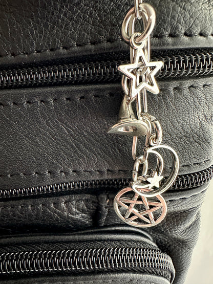 Witchy Bag Charm Keychain – Spooky Accessories for Witches, Goths &amp; Halloween Lovers
