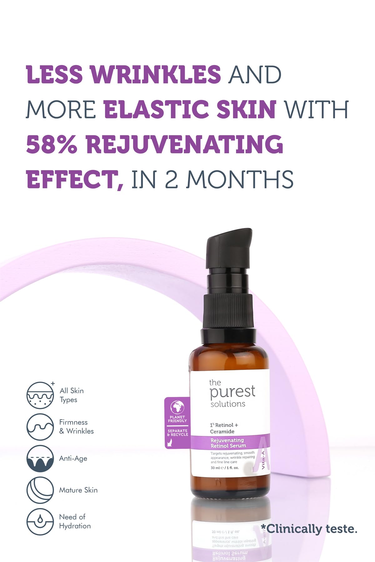 The Purest Solutions Anti-Aging Skincare Set - Retinol Serum &amp; Peptide Complex for Smoother, Youthful Skin