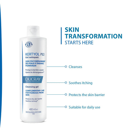 Ducray Kertyol P.S.O Moisturizing Cleaning Gel 400 ml