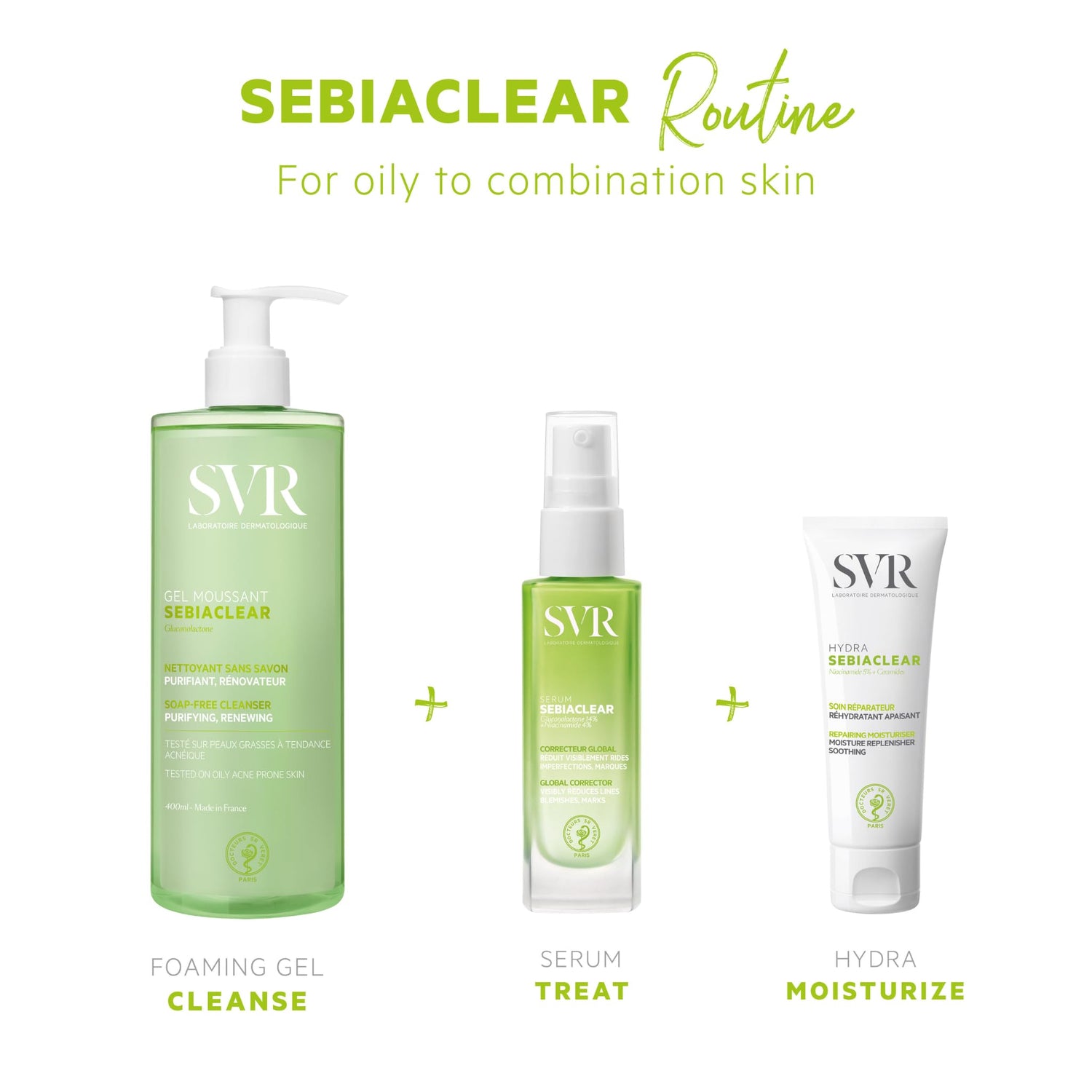SVR Sebiaclear Serum 30ml - Non-Comedogenic Skincare for Oily Skin, Hypoallergenic Serum with Gluconolactone &amp; Salicylic Acid