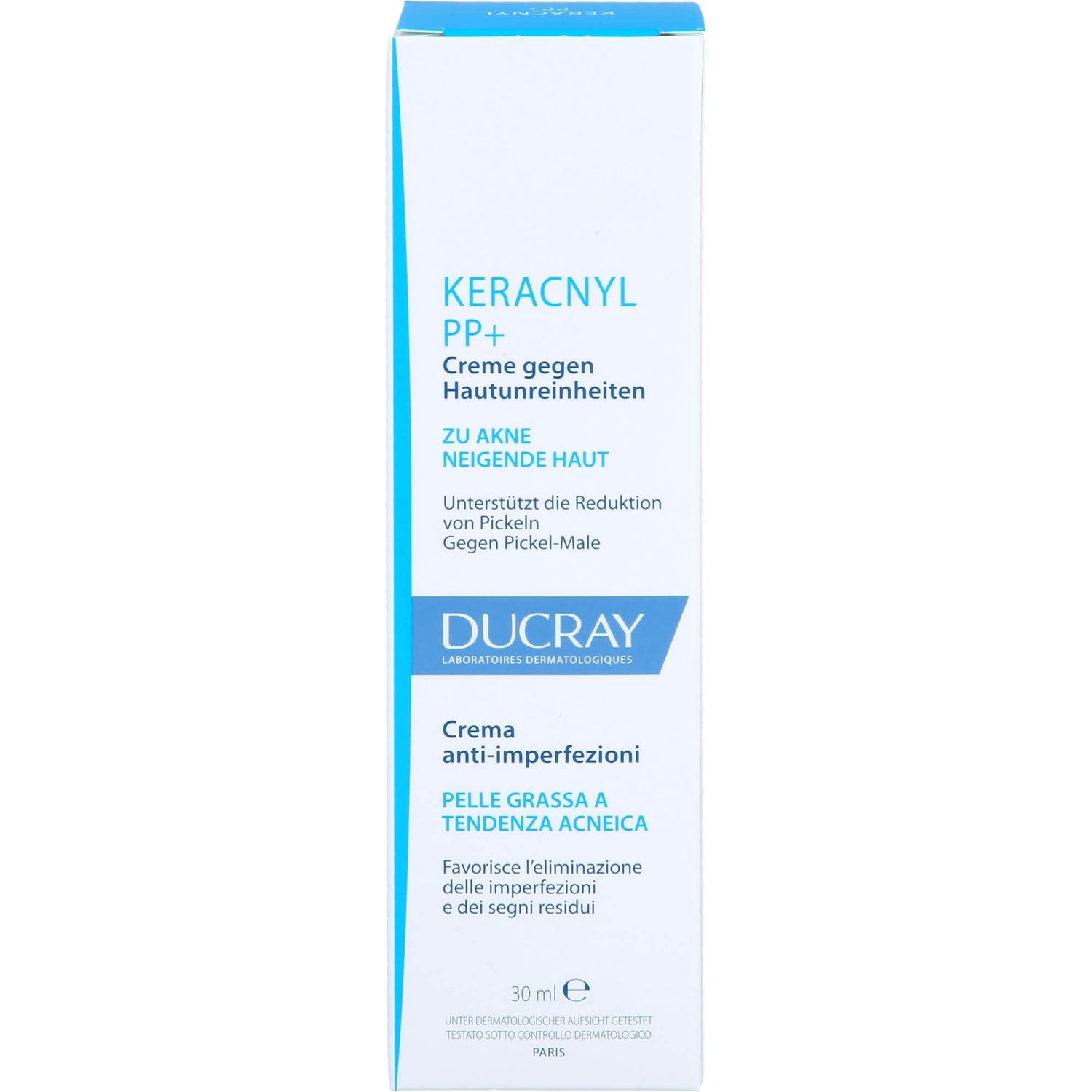 Ducray Keracnyl PP+ Soothing Cream for Acne-Prone Skin - 30ml, Reduces Imperfections &amp; Spots