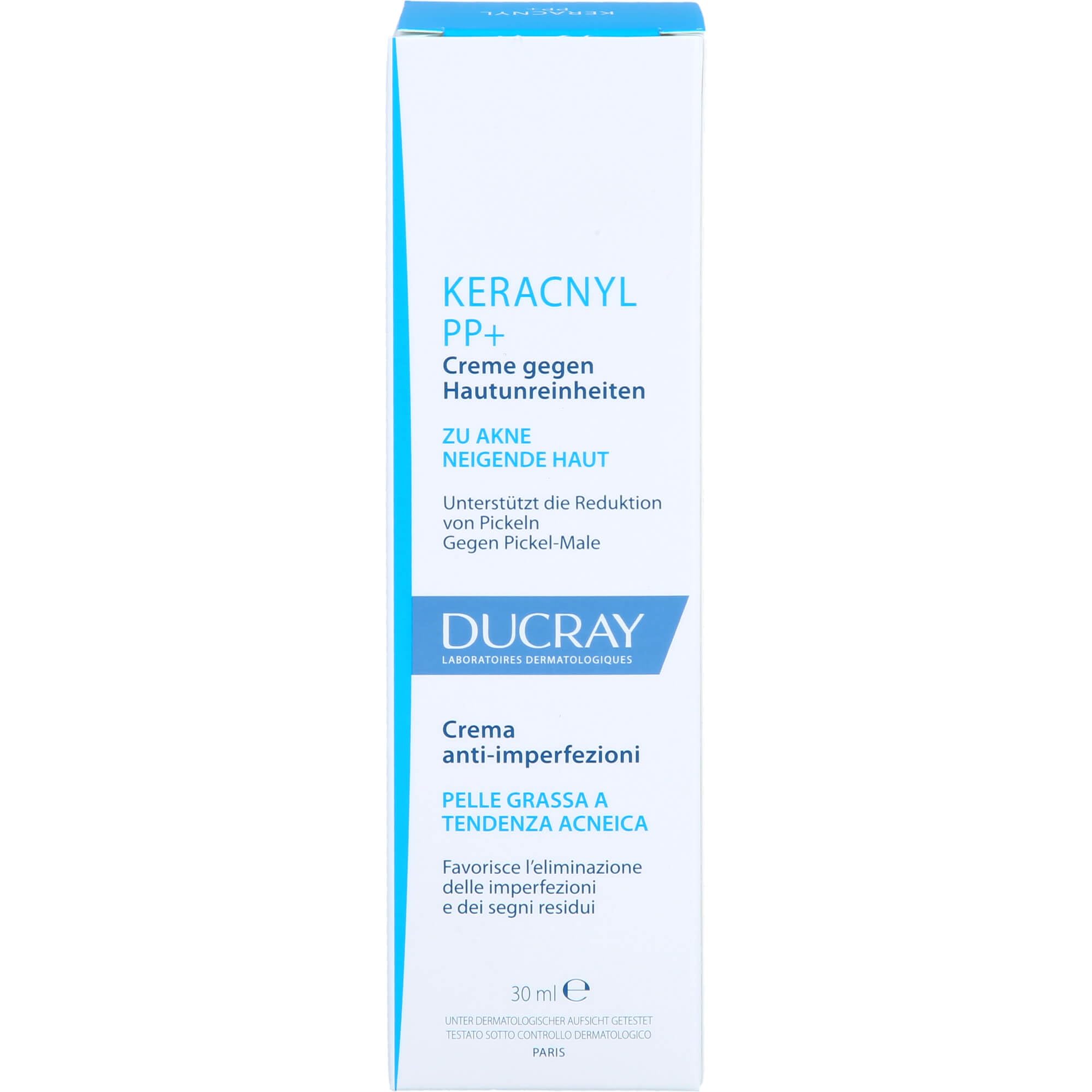 Ducray Keracnyl PP+ Soothing Cream for Acne-Prone Skin - 30ml, Reduces Imperfections &amp; Spots