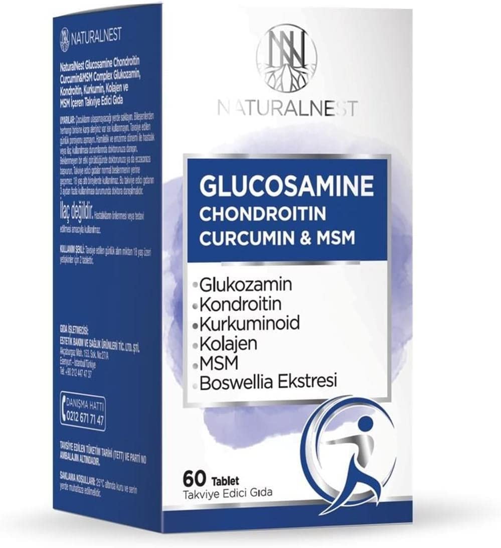 Naturalnest Glucosamine Chondritin Curcumin &amp; MSM 60 Tablets