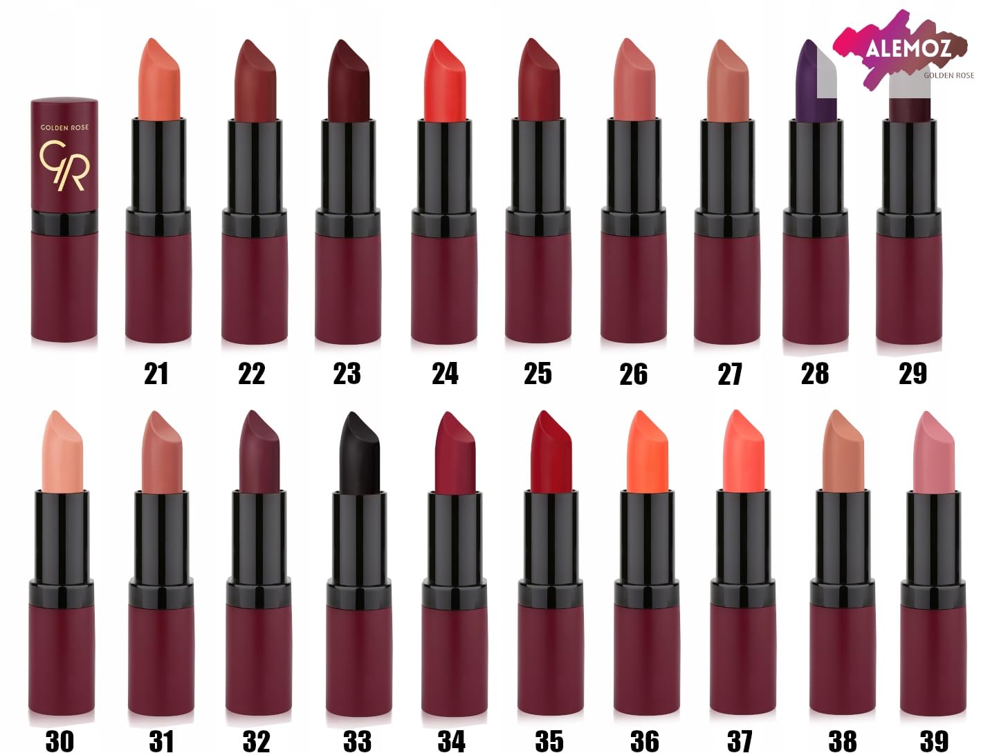 Golden Rose Velvet Matte Lipstick No:20 - Soft &amp; Long-Lasting | Premium