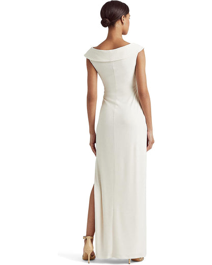 Lauren Ralph Lauren Jersey Off-the-Shoulder Gown, Size 2