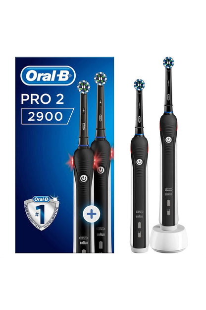 Oral-B Pro 2 (2900) BLACK EDITION RECHARGEABLE TOOTHBRUSH +BONUS HANDLE