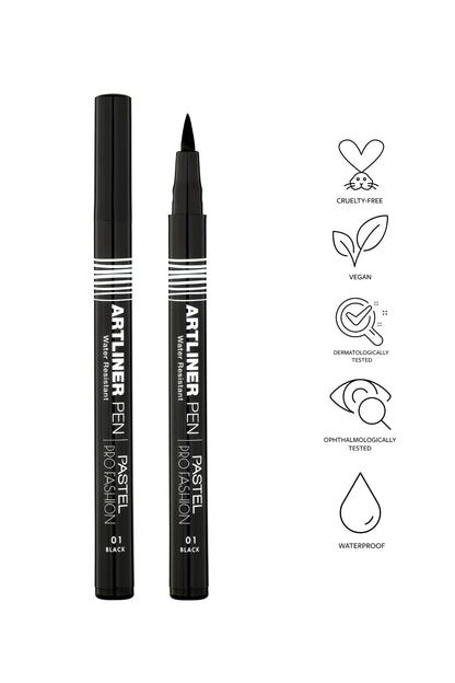 Pastel Profashion Artliner Pen 01 Black - Precise Eyeliner for Makeup Enthusiasts