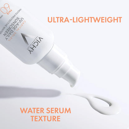Vichy Ideal Soleil Emulsion SPF 50 - Water-Resistant, Hypoallergenic Face Sunscreen for Sensitive &amp; Oily Skin