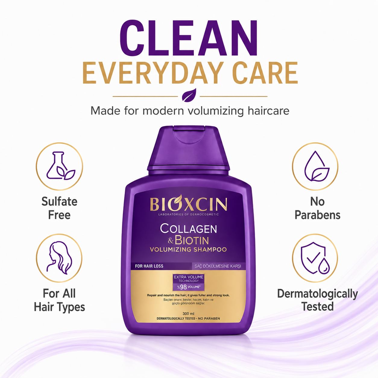 Bioxcin Collagen &amp; Biotin Shampoo - Volume Boost | 300ml