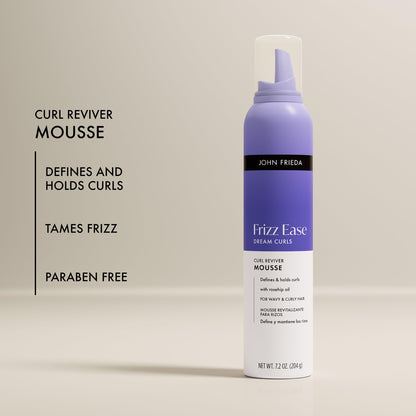 John Frieda Frizz Ease Curl Reviver Mousse - Enhances Curls &amp; Reduces Frizz