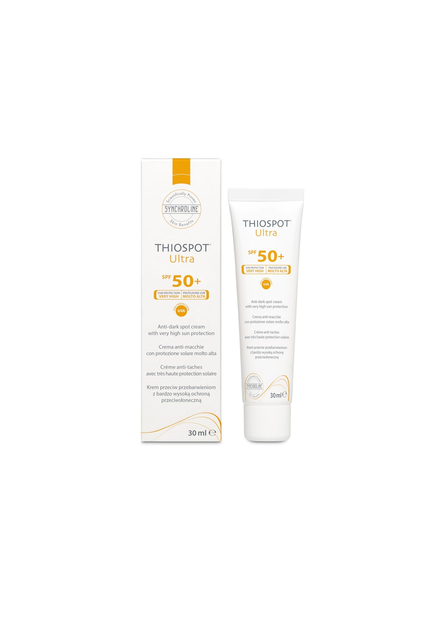 Synchroline Thiospot Ultra SPF50+ Sunscreen Cream 30ml - Brightening UVA/UVB Protection