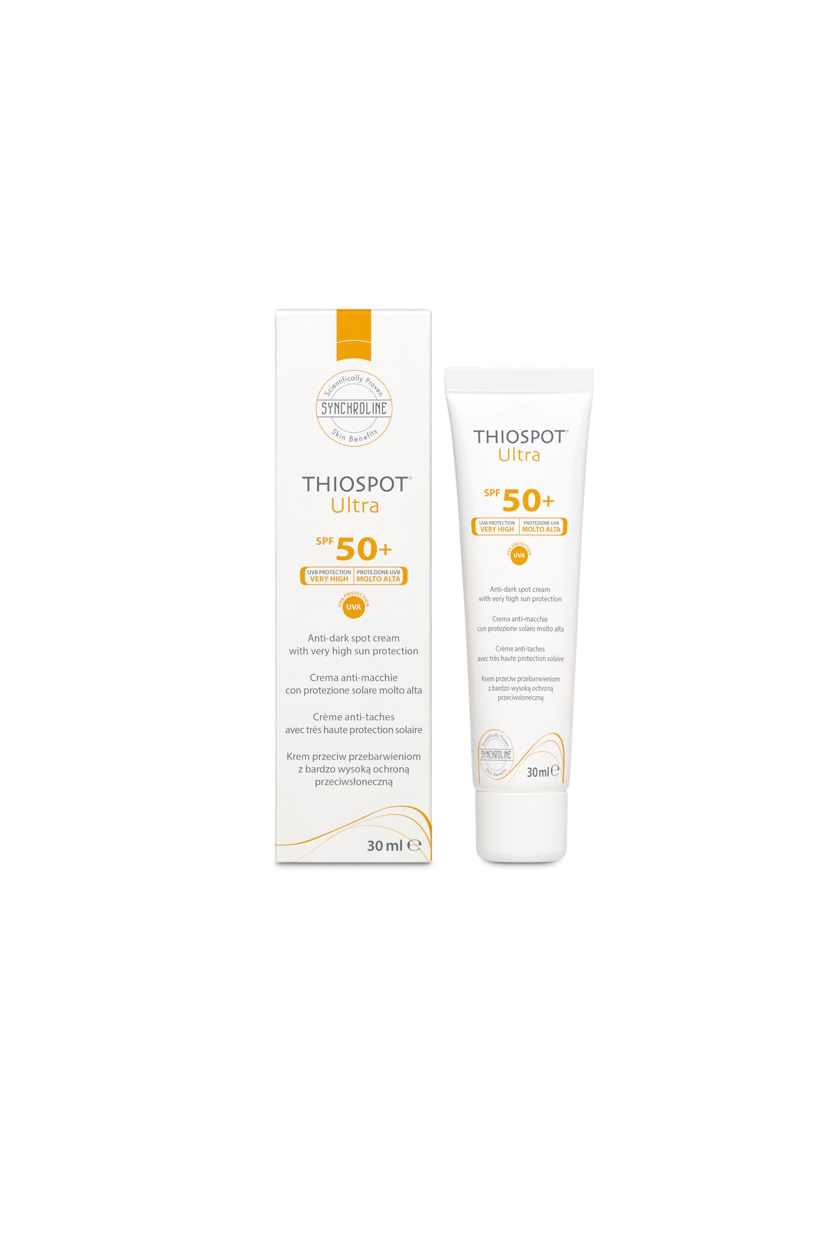 Synchroline Thiospot Ultra SPF50+ Sunscreen Cream 30ml - Brightening UVA/UVB Protection