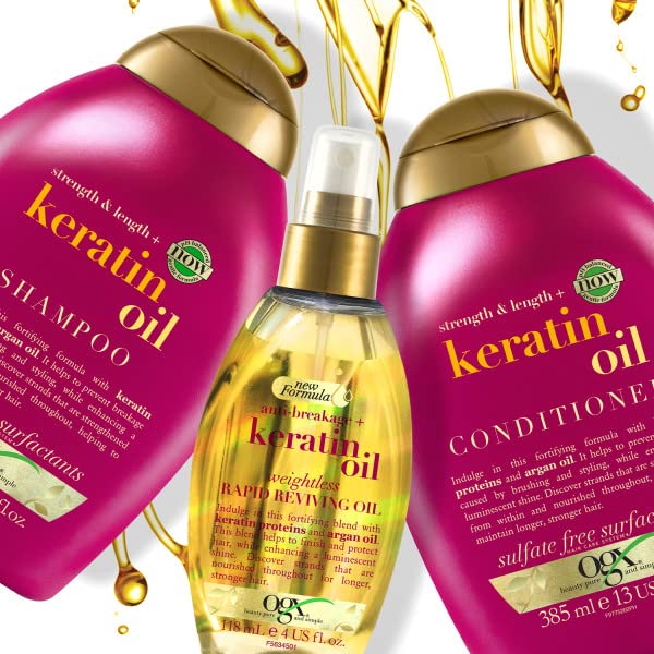 Organix Keratin Oil Conditioner - Sulfate-Free Hair Nourishment &amp; Protection 13.01 fl oz