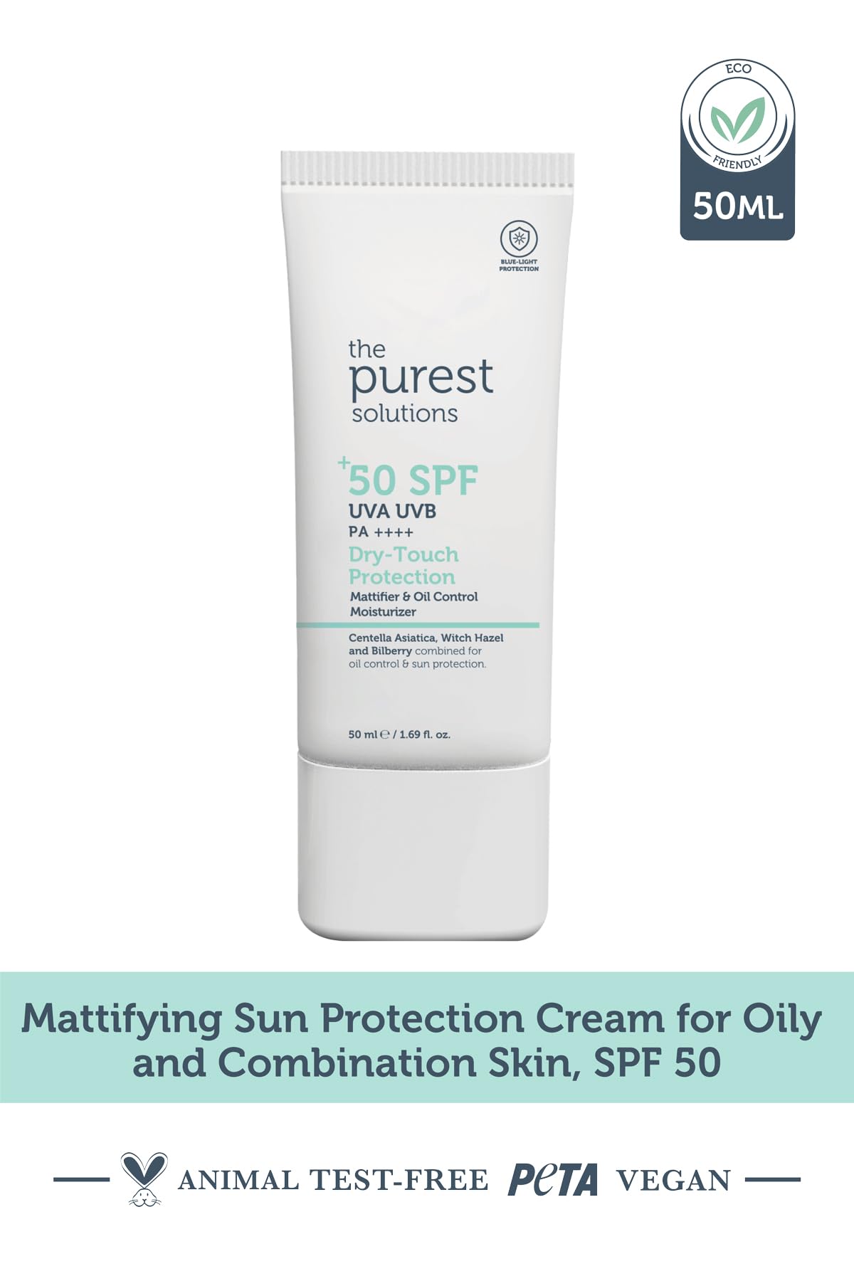 The Purest Solutions Oil Control Moisturizer with UV &amp; Blue Light Protection - Dry Touch Finish, 1.69 fl oz