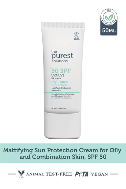 The Purest Solutions Oil Control Moisturizer with UV &amp; Blue Light Protection - Dry Touch Finish, 1.69 fl oz