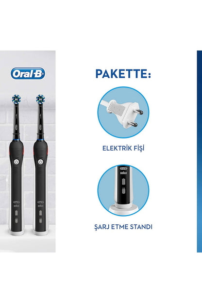 Oral-B Pro 2 (2900) BLACK EDITION RECHARGEABLE TOOTHBRUSH +BONUS HANDLE