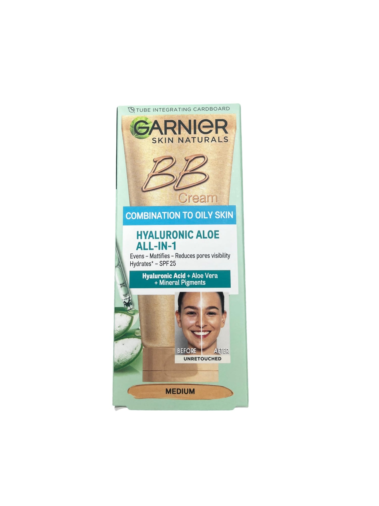 Garnier BB Cream for Mixed &amp; Oily Skin - Hydrating, Natural Coverage with Hyaluronic Acid &amp; Aloe Vera