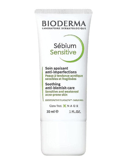 Bioderma Sebium Sensitive 30 Ml - Sensitive Skin Care for Acne-Prone Skin, Hypoallergenic &amp; Fragrance-Free