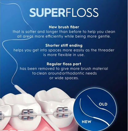 Oral-B Super Floss 50 Count - Effective Interdental Cleaning for Braces and Bridges