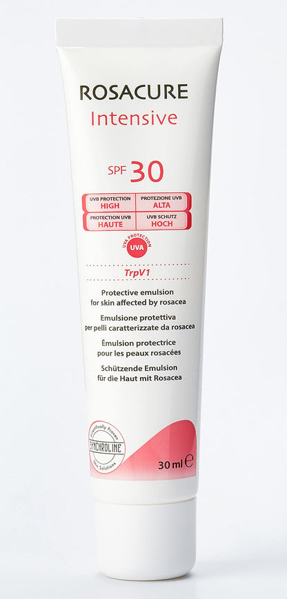 Synchroline Rosacure Intensive Cream SPF30 - Gentle Sunscreen for Rosacea-Prone Skin, SPF30 Protection, 1.01 fl oz