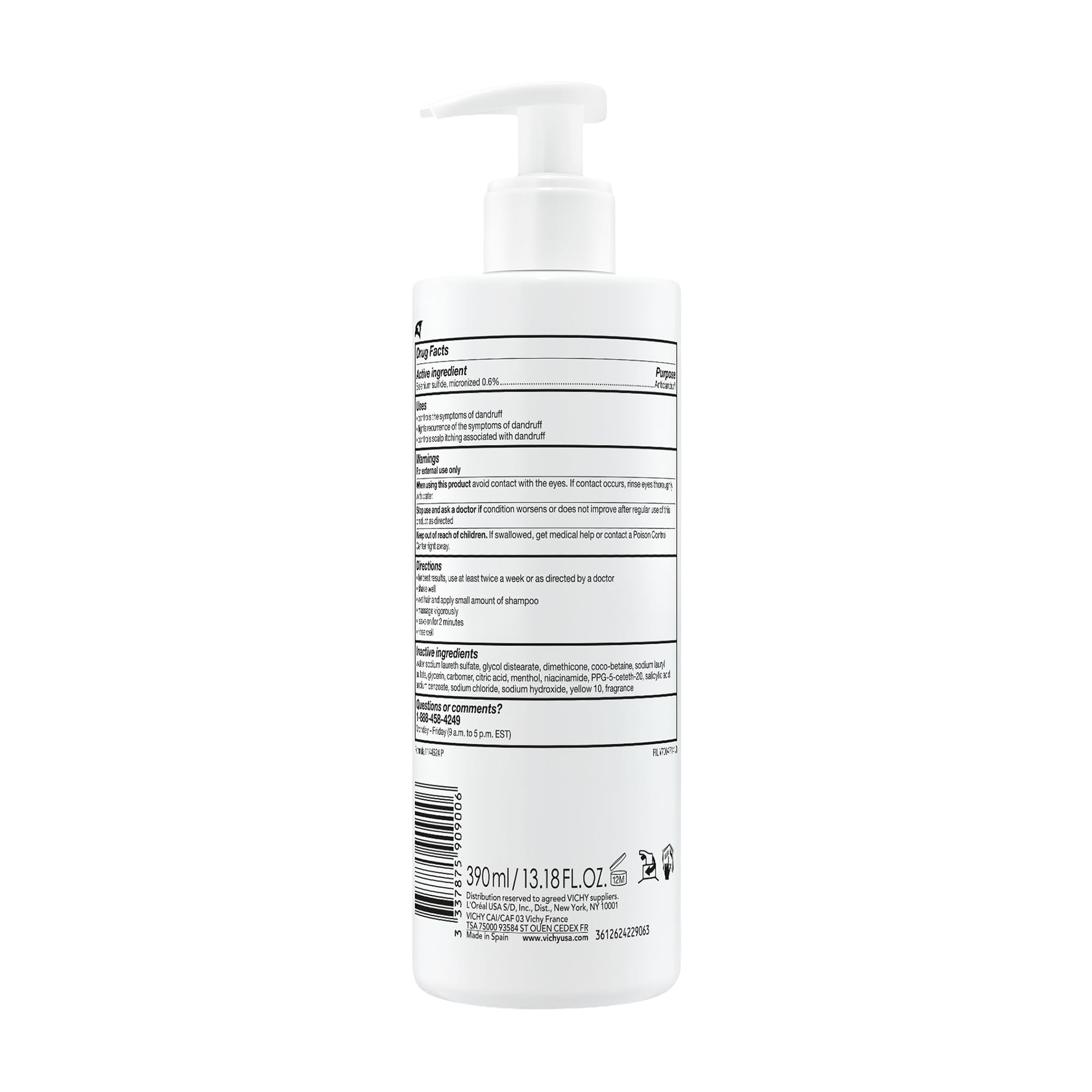 Vichy Dercos Anti-Hair Loss Shampoo with Aminexil - Strengthening, 6.76 fl oz