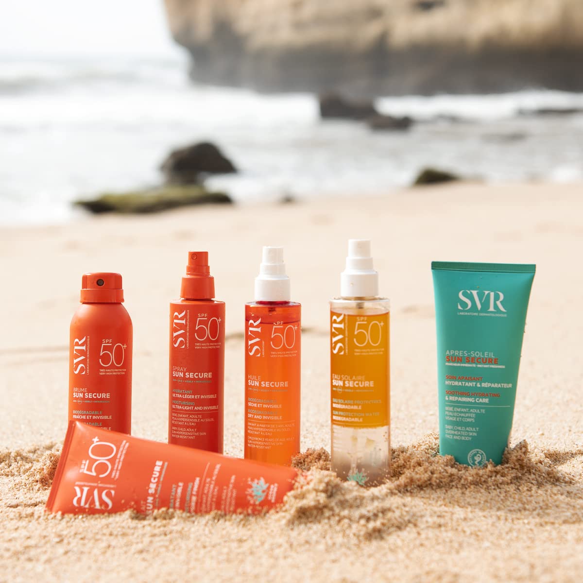 SVR Sun Secure Lait SPF50+ Waterproof Sunscreen Lotion for Sensitive Skin - Non-Comedogenic &amp; Antioxidant-Rich