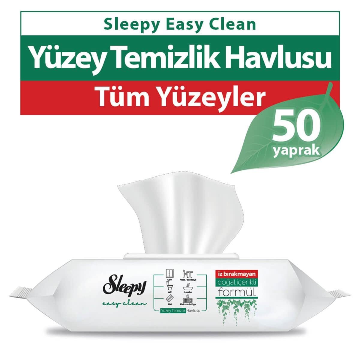 Sleepy Easy Clean Surface Cleaning Wipes 50-Pack - Large &amp; Thick