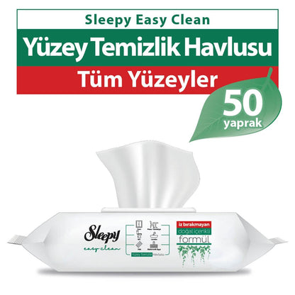 Sleepy Easy Clean Surface Cleaning Wipes 50-Pack - Large &amp; Thick