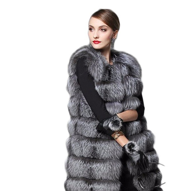 Silver Fox Imitation Fur Vest