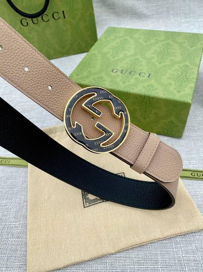 GUCCI Embellished coated-canvas and leather belt &
