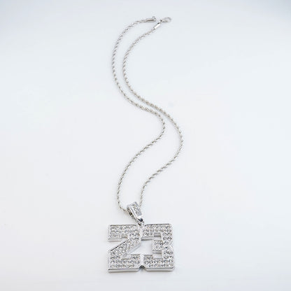 Digital 23 Pendant Necklace Hip Hop Alloy Jewelry