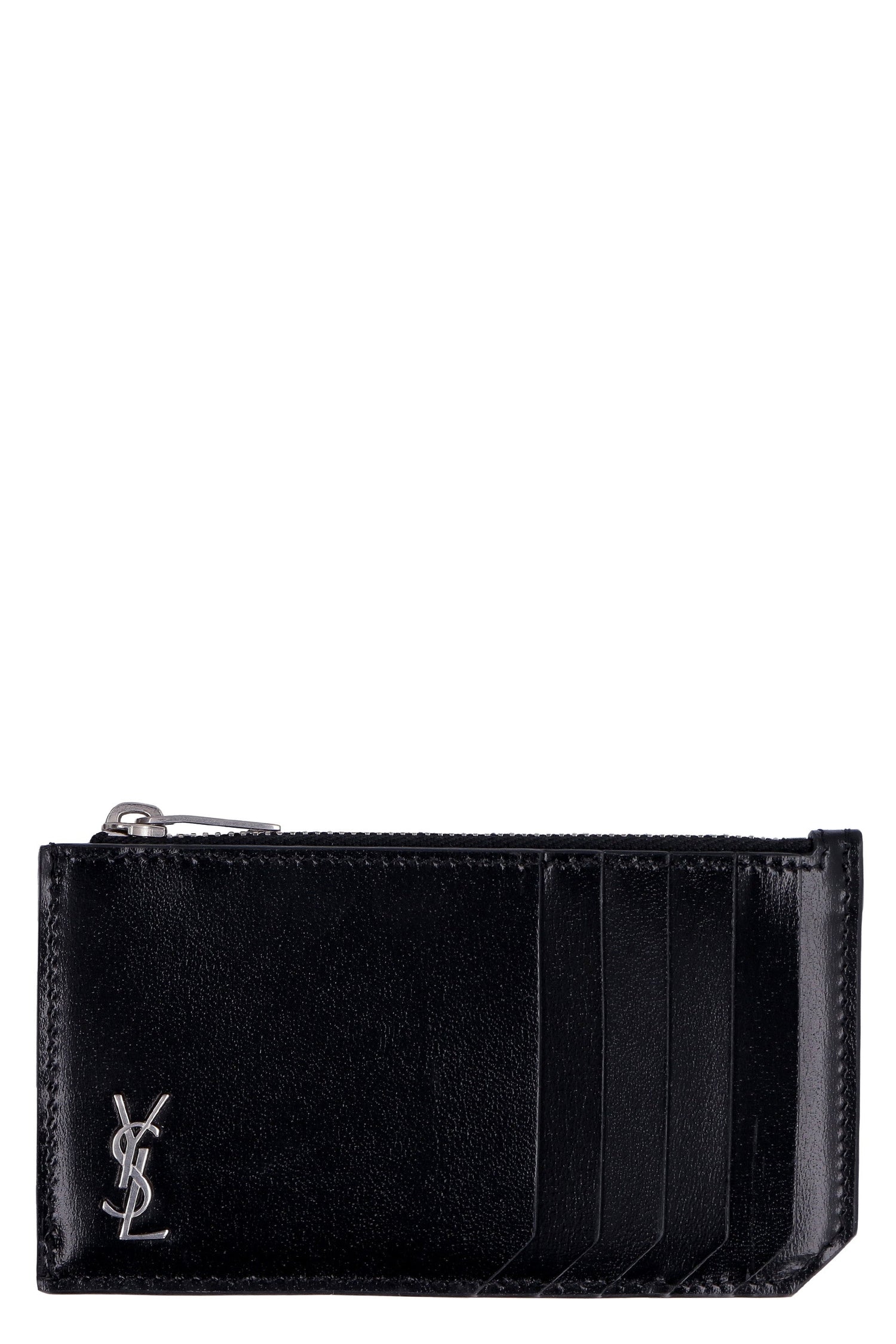 SAINT LAURENT Mini Monogram Zip Credit Card Holder