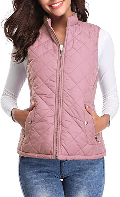 Quilted Stand Collar Cotton Vest