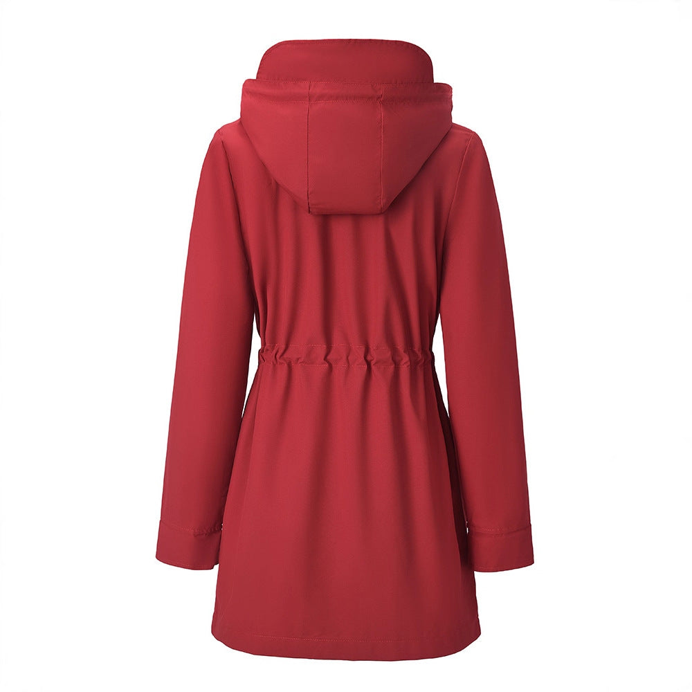 Womens Waterproof Windbreaker with Plaid Lining
