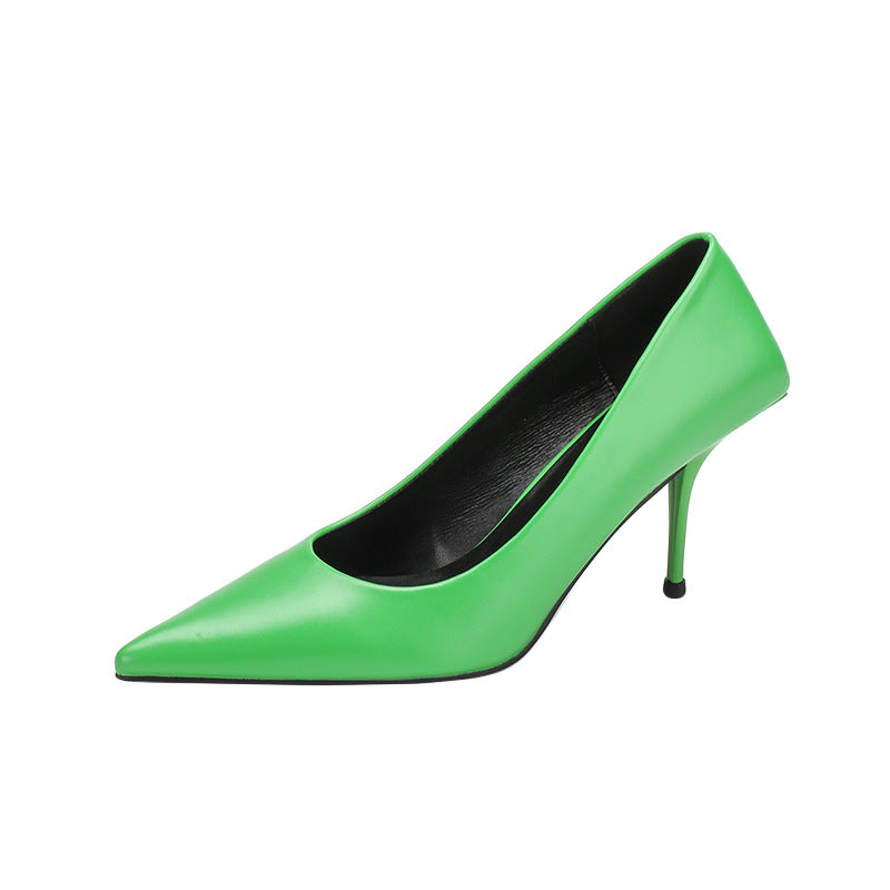 Green Stiletto Pointed Toe High Heels