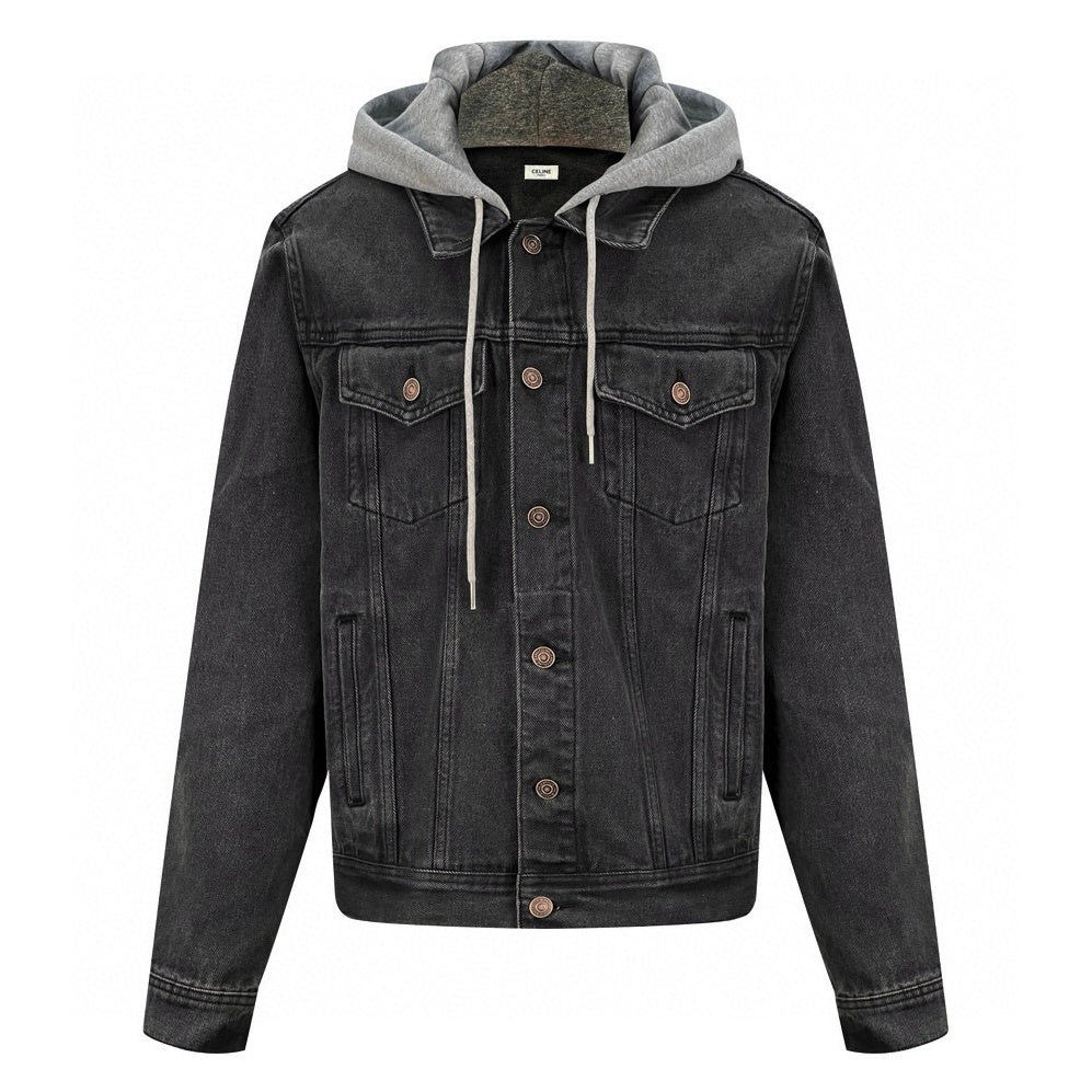 CELINE Washed Grey Denim Jacket – Casual Single-Breasted