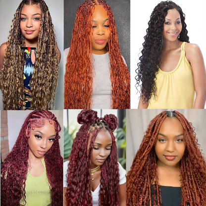 Deep Wave Bohemian Braid Wig Hand-Woven Hair Extensions