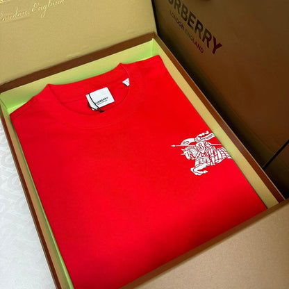 Burberry Red T-Shirt Without Collar